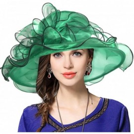 Sun Hats Women's Church Kentucky Derby Cap British Tea Party Wedding Hat - Floral-green - CT17YKA99YM $21.85