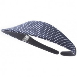 Visors Original Size Print Sport Sun Visor - White Dot on Navy - C812E3BEWIJ $17.01