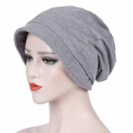 Headbands Chemo Headwear Turbans For Women Long Hair Head Scarf Pre Tied Headwraps Cancer Hats(Gray) - Gray - CW18S85W3GZ $12.23