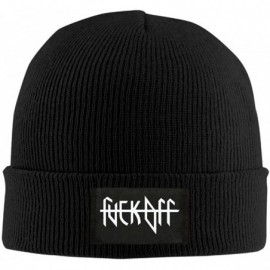 Skullies & Beanies Men Women Fuck Off Daily Beanie Hat Outdoor Skull Cap Warm Hat Knitted Beanies - Black - CW1873Q85EI $20.90