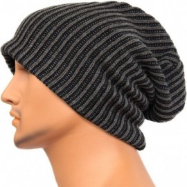 Skullies & Beanies Unisex Adult Winter Warm Slouch Beanie Long Baggy Skull Cap Stretchy Knit Hat Oversized - Black - CI1293IX...