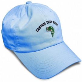 Baseball Caps Custom Soft Baseball Cap Fish Sea Bass Embroidery Dad Hats for Men & Women - Light Blue - CY18SHIKG0A $39.49