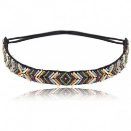 Headbands Multicolour Boho Beaded Elastic Stretched Headband Geometric Handmade Head Jewelry(C25 - C9186ZCYT3M $11.00