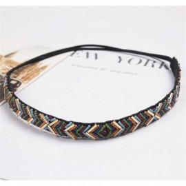 Headbands Multicolour Boho Beaded Elastic Stretched Headband Geometric Handmade Head Jewelry(C25 - C9186ZCYT3M $11.00