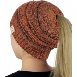 Skullies & Beanies BeanieTail Cotton Blend All Season Daily Messy High Bun Ponytail Beanie Hat - Confetti Rust - C5189Q63WNZ ...