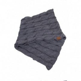 Skullies & Beanies 3pc Set Trendy Warm Chunky Soft Stretch Cable Knit Beanie Scarves Gloves Set - Dark Grey - C318GLUZ4A5 $51.13