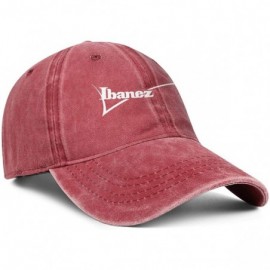 Baseball Caps Ibanez-Guitar-Logo- Mens Womens Washed Rock Cap Vintage Flat-Brimmed Hat - Ibanez Guitar Logo - CL18W4SSNH5 $13.63