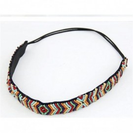 Headbands Multicolour Boho Beaded Elastic Stretched Headband Geometric Handmade Head Jewelry(C25 - C9186ZCYT3M $11.00