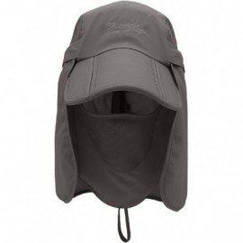 Sun Hats Kids Sun Protection Hat Lightweight Mesh Flap Cap Quick Dry Detachable - Dark Gray - CP18EYUAMIZ $30.97
