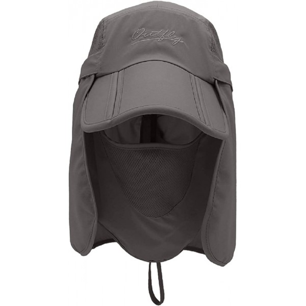 Sun Hats Kids Sun Protection Hat Lightweight Mesh Flap Cap Quick Dry Detachable - Dark Gray - CP18EYUAMIZ $29.05