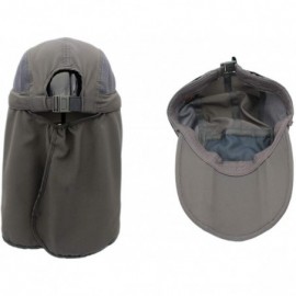 Sun Hats Kids Sun Protection Hat Lightweight Mesh Flap Cap Quick Dry Detachable - Dark Gray - CP18EYUAMIZ $29.05