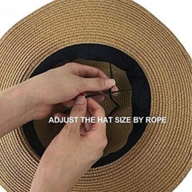 Sun Hats Women Wide Brim Fedora Beach Sun Hat Summer UPF50+ - 2-beige - CT12ODXP9IM $10.78