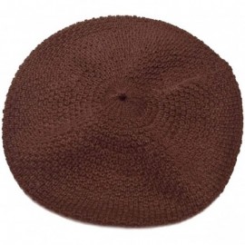 Berets 100% Pure Alpaca Knit Beret - Soft Slouchy Style Tam for Women - Dark Chocolate - CI1287AV8T7 $45.98
