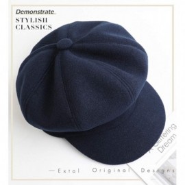 Berets Women Beret Newsboy Hat French Wool Cap Classic Autumn Spring Winter Hats - Navy Blue - C118ARDIUDN $14.33