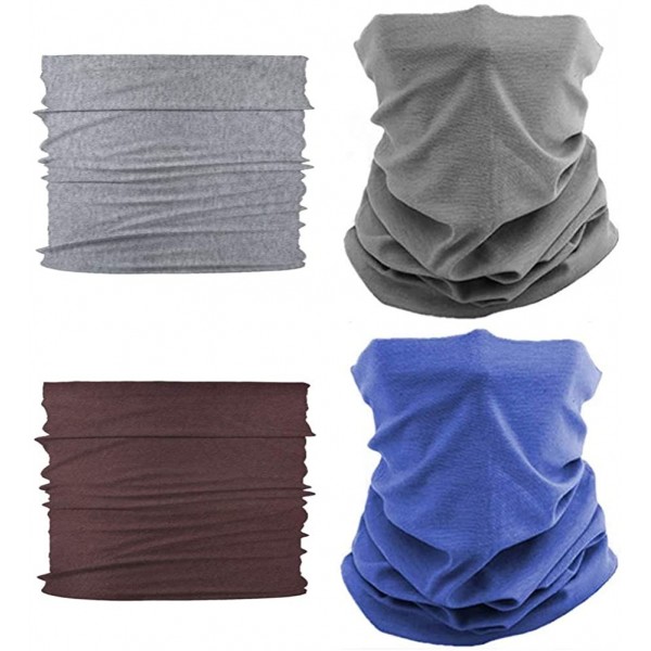 Balaclavas 4 Pcs Women Neck Gaiter Men Magic Face Scarf Mask Head Wrap Bandana Balaclava Unisex - CC197WCZRDX $8.01