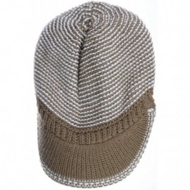 Skullies & Beanies Winter Fashion Knit Cap Hat for Women- Peaked Visor Beanie- Warm Fleece Lined-Many Styles - Olive-lurex - ...