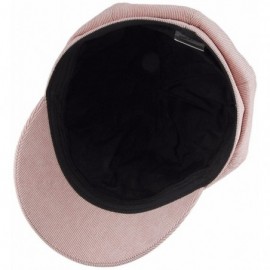 Newsboy Caps Newsboy Cap for Women-8 Panel Ivy Cabbie Beret Visor Brim Hat - 016-pink(corduroy) - CE186YGXN37 $14.67