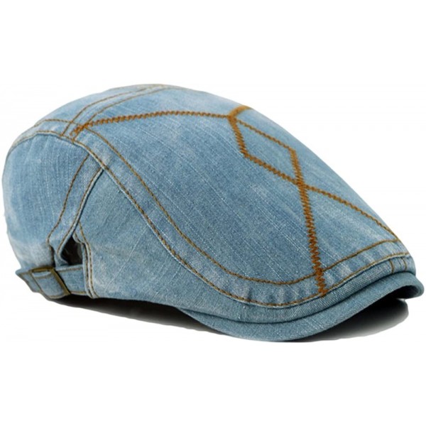 Newsboy Caps Unisex Denim Flat Ivy Gatsby Newsboy Hat Cap - A-light Blue - CO12LY070M7 $8.38