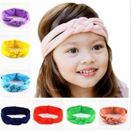 Headbands Elastic Flower Printed Turban Head Wrap Headband Twisted Hair Band - Pink - C112NEQGJIL $7.37