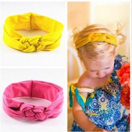 Headbands Elastic Flower Printed Turban Head Wrap Headband Twisted Hair Band - Pink - C112NEQGJIL $7.37