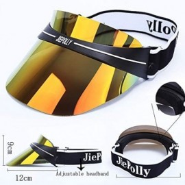 Visors Sun UV Protection Visor- Visor Hat with Adjustable Headband for Outdoor. - Plating-orange - C018GYISRGH $17.16