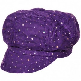Newsboy Caps Womens Soft Sequin Newsboy Chemo Hat with Stretch Band- Fitted- for Cancer Hair Loss - 06- Purple - CR11BHBSWTT ...
