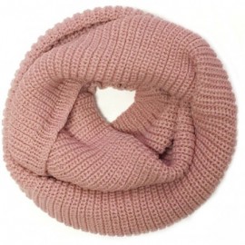 Skullies & Beanies Winter Warm Knitted Infinity Scarf and Beanie Hat - Pink Petal - CU12NZ0DH3U $12.97