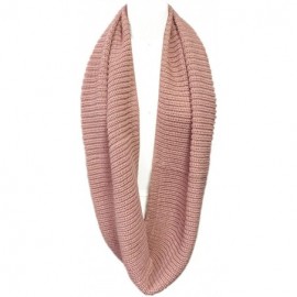 Skullies & Beanies Winter Warm Knitted Infinity Scarf and Beanie Hat - Pink Petal - CU12NZ0DH3U $12.97