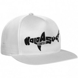 Baseball Caps Mesh Back Trucker Hats - White/White With Black Embroidered Shark Logo - CG12F91NOAX $19.61