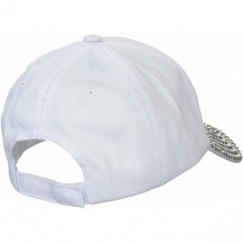 Baseball Caps Women's 100% Cotton Sports Mom Bling Baseball Cap with Crystal Brim - White - Soccer Mom - CS18SKQ4HKS $11.50