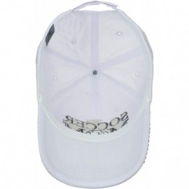 Baseball Caps Women's 100% Cotton Sports Mom Bling Baseball Cap with Crystal Brim - White - Soccer Mom - CS18SKQ4HKS $11.50