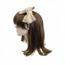 Headbands Tan Headband with Quilted Bow Girls Hair Band (DaCee Designs) - Tan - CX11V7AJBXP $9.95