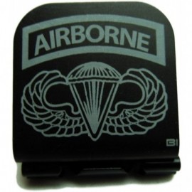 Baseball Caps Airborne Tab & Airborne Wings Laser Etched Hat Clip Black - C5128ZGJNMD $32.46