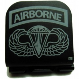 Baseball Caps Airborne Tab & Airborne Wings Laser Etched Hat Clip Black - C5128ZGJNMD $12.02