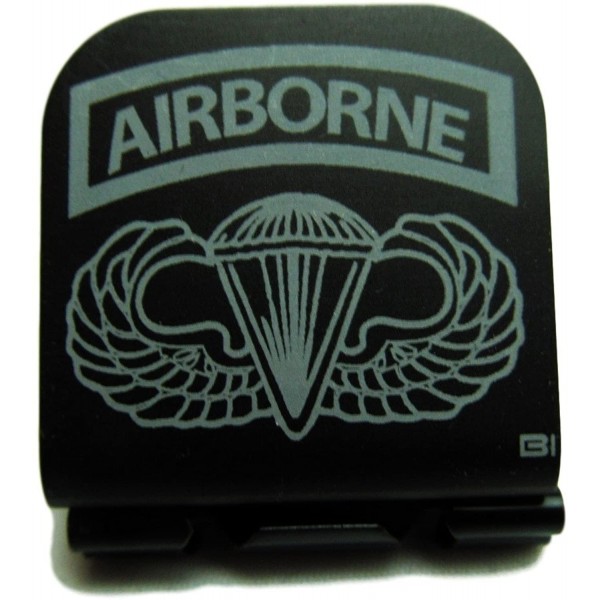 Baseball Caps Airborne Tab & Airborne Wings Laser Etched Hat Clip Black - C5128ZGJNMD $12.02