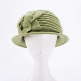 Berets Womens 1920s Look 100% Wool Beret Beanie Cloche Bucket Winter Hat A543 - Green - CA1936S2ADZ $14.98