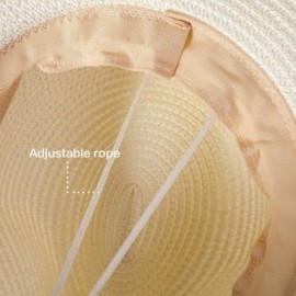 Sun Hats Women Straw Fedora Hat Summer - Wide Brim Hat Women Sun Hat Beach Hat Cap Travel - CQ18CX4OKIE $10.78