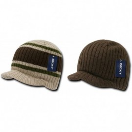 Skullies & Beanies Campus Jeep Cap Asst Colors 2 PK - Stripe Khaki / Solid Brown - CN127DIZPWB $21.48