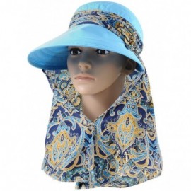 Sun Hats Wide Brim Visor Foldable UV Protection Sun Hat Outdoor Flap Hat for Women - Blue - C812MXBTE5E $19.80