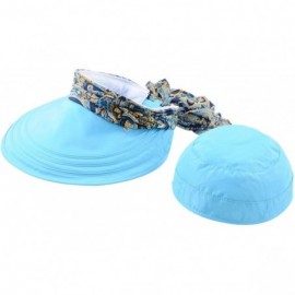 Sun Hats Wide Brim Visor Foldable UV Protection Sun Hat Outdoor Flap Hat for Women - Blue - C812MXBTE5E $19.80