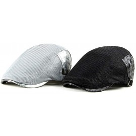 Newsboy Caps Mesh Flat Cap Men Women Summer Beret Hats Stylish Camo Newsboy Cap - 0145_khaki - CM18SU8YKAE $11.26