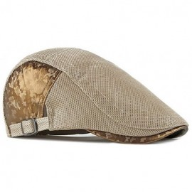 Newsboy Caps Mesh Flat Cap Men Women Summer Beret Hats Stylish Camo Newsboy Cap - 0145_khaki - CM18SU8YKAE $11.26