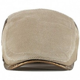 Newsboy Caps Mesh Flat Cap Men Women Summer Beret Hats Stylish Camo Newsboy Cap - 0145_khaki - CM18SU8YKAE $11.26