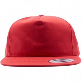 Baseball Caps Yupoong Classic 6502 Unstructured 5 Panel Snapback Hats Vintage Baseball Caps - Red - CP182G3ID9G $20.17