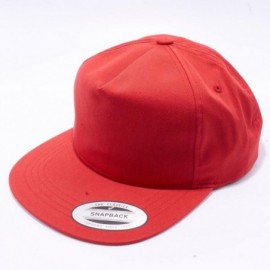 Baseball Caps Yupoong Classic 6502 Unstructured 5 Panel Snapback Hats Vintage Baseball Caps - Red - CP182G3ID9G $7.86