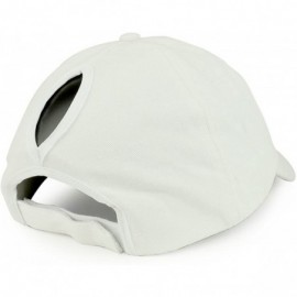 Baseball Caps Plain Ponytail Adjustable Cotton Baseball Cap - White - CO188OAW6UG $11.78