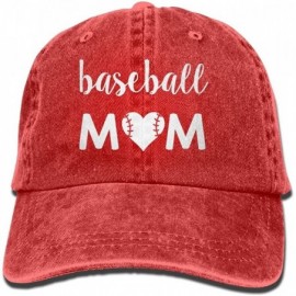 Baseball Caps Baseball Mom 1 Vintage Jeans Baseball Cap for Men and Women - Red - CQ189C04LLA $10.35