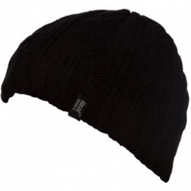 Skullies & Beanies Men's Thermal Fleece Ribbed Knitted Winter Hat 3.4 Tog - One Size - Black - CY1220VXVGX $16.45