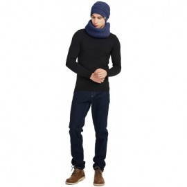 Skullies & Beanies Winter Cable Knit Beanie Hat and Infinity Scarf Set-Men&Women Warm Skull Cap - Dark Blue(beanie&scarf Set)...