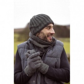 Skullies & Beanies Men's Thermal Fleece Ribbed Knitted Winter Hat 3.4 Tog - One Size - Black - CY1220VXVGX $16.45